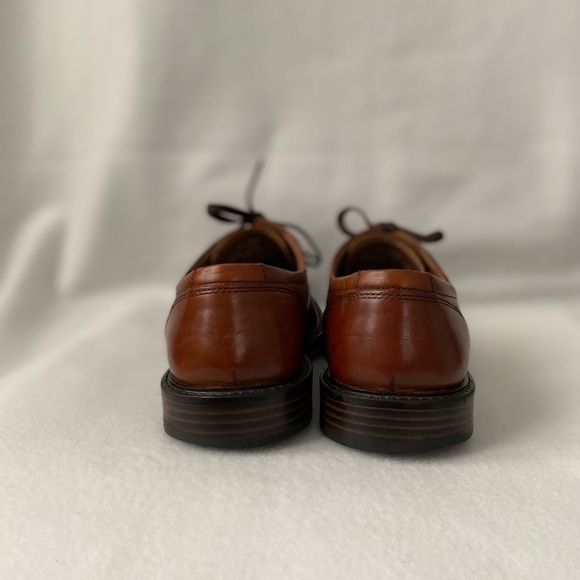 Johnston & Murphy Size 8 1/2 Mens Brown Leather Plain Toe Lace up Oxford